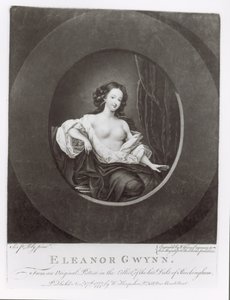Eleanor (Nell) Gwynne, engraved by Valentine Green by Peter Lely